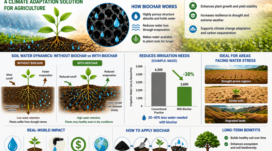 BIOCHAR FOR WATER RETENTION – A CLIMATE ADAPTATION SOLUTION FOR AGRICULTURE