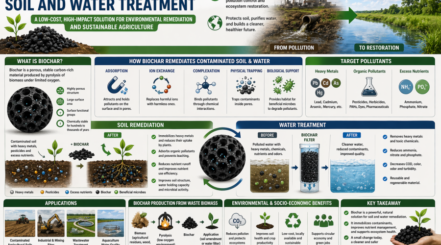 BIOCHAR IN CONTAMINATED SOIL AND WATER TREATMENT
